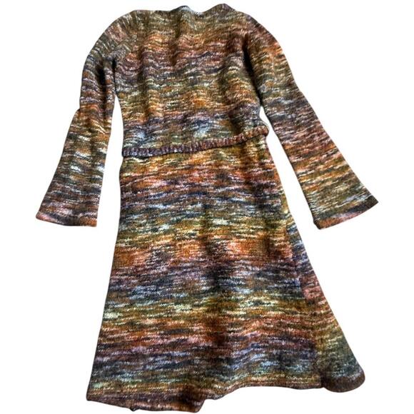 Frenchi Wool Blend Multicolor Knit Belted Sweater Dress Women’s M - Picture 2 of 5